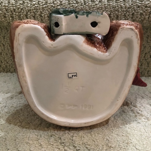 🎄Fitz & Floyd Christmas Ceramic Plaid Terry Bear Pitcher (Retired, 1991). - Picture 9 of 14